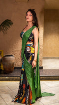 The green mood saree