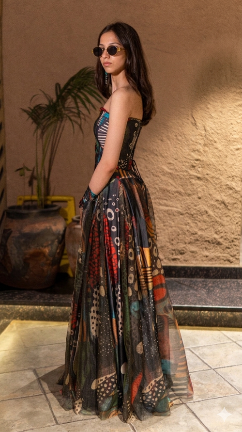 Night ocean corset skirt