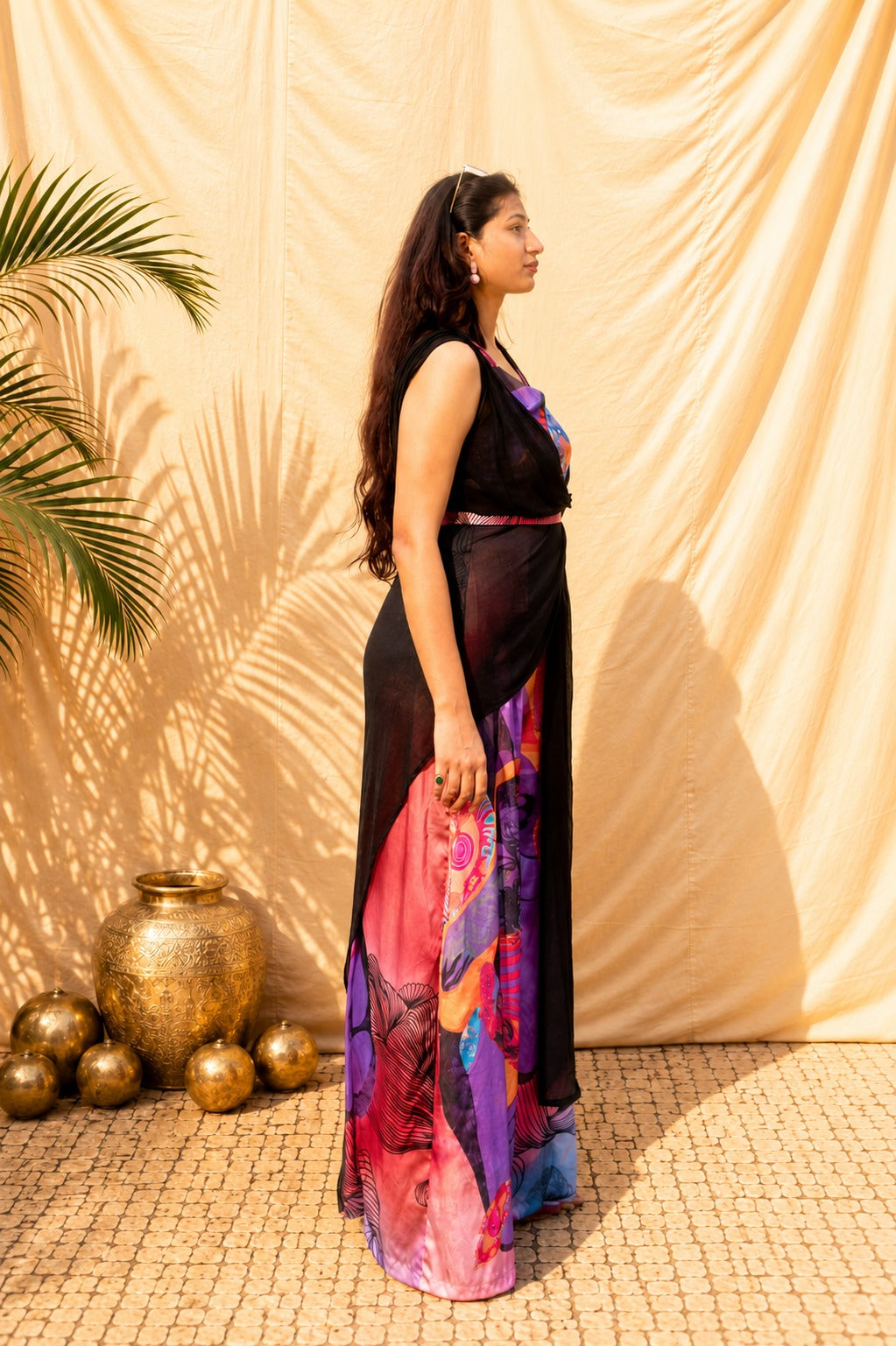 purple drape jumpsuit