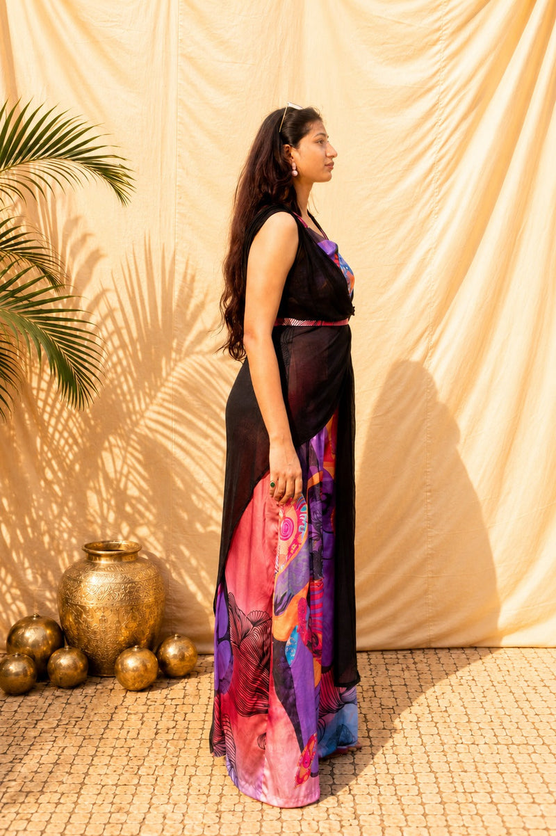 purple drape jumpsuit