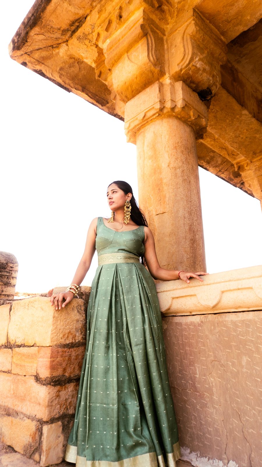 Sage Drape Gown