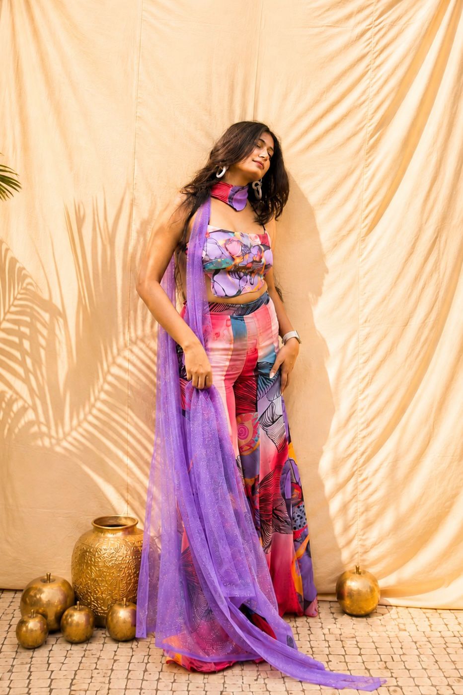 Purple sharara set