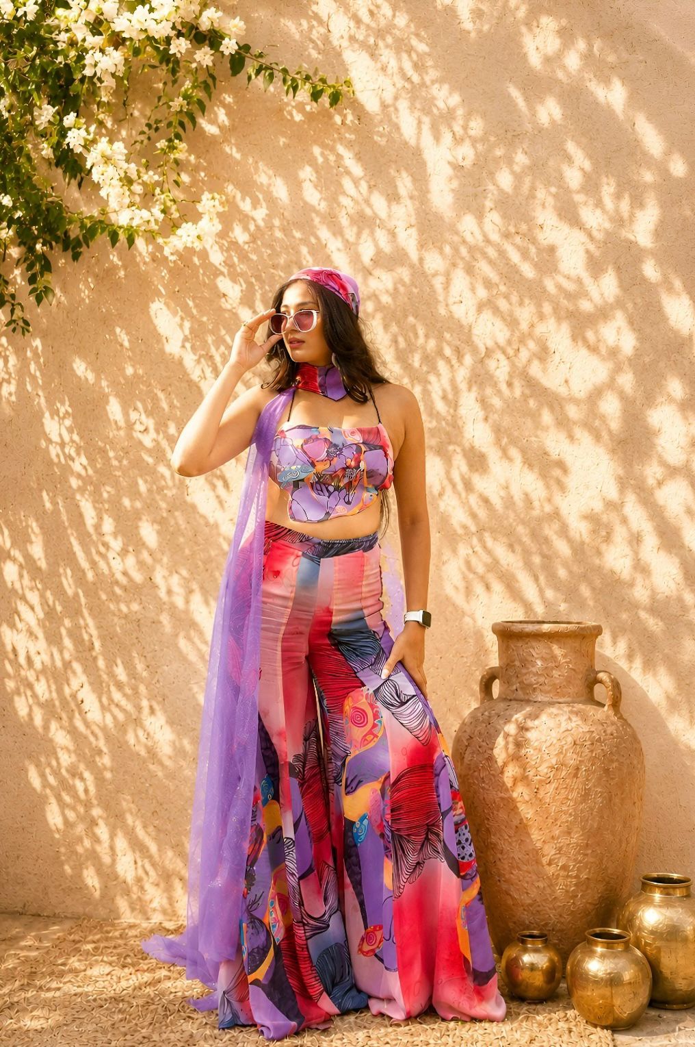 Purple sharara set