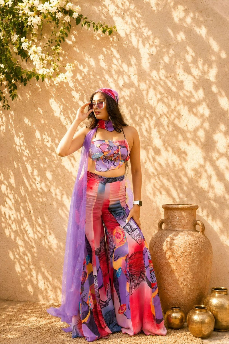 Purple sharara set