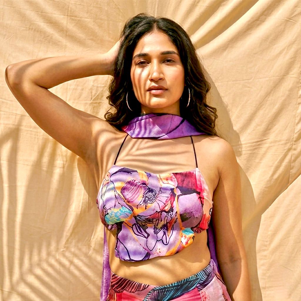 Purple sharara set
