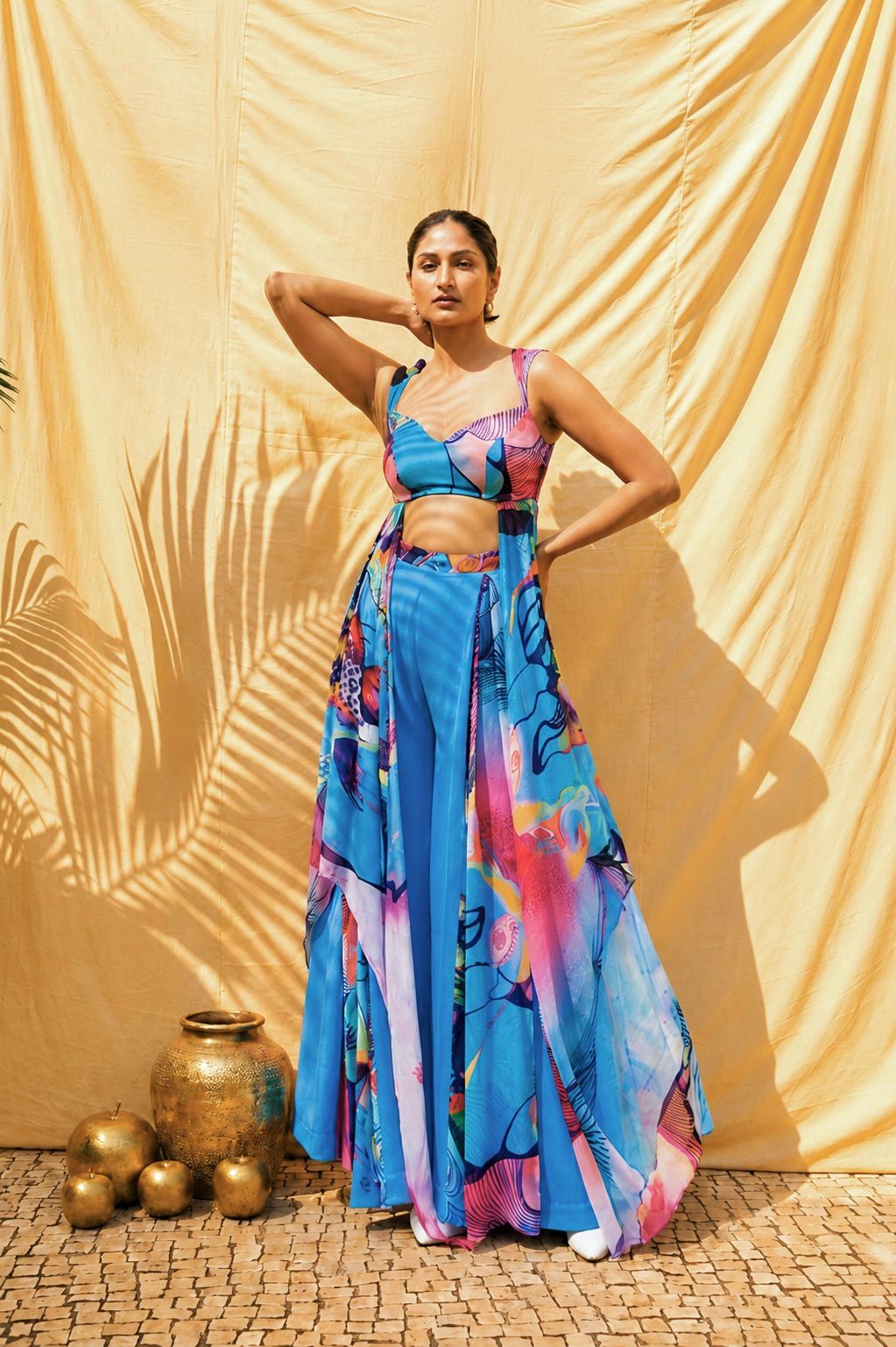 Sky Bloom Plazzo Set