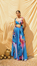 Sky Bloom Plazzo Set