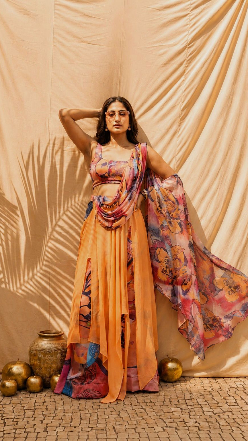 Sunkissed drape skirt  Set