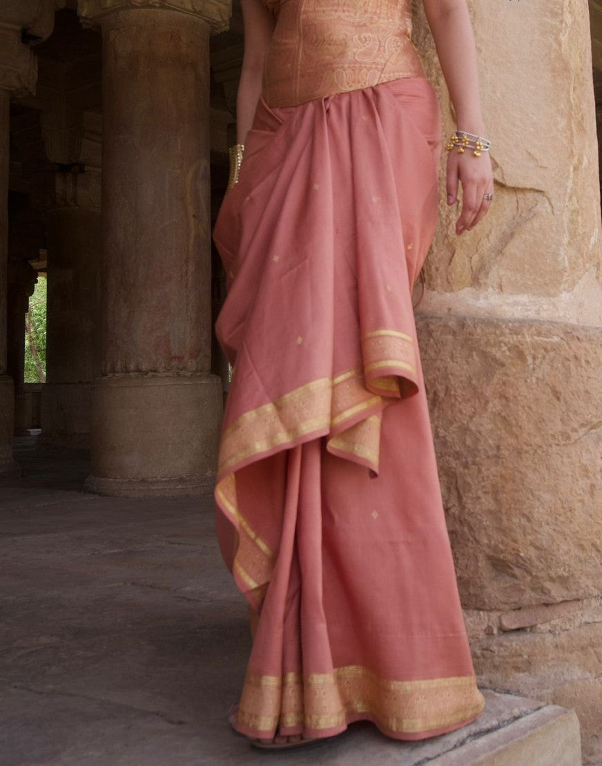 Rosé Drape Saree Set
