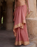 Rosé Drape Saree Set