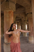Rosé Drape Saree Set