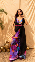 purple drape jumpsuit