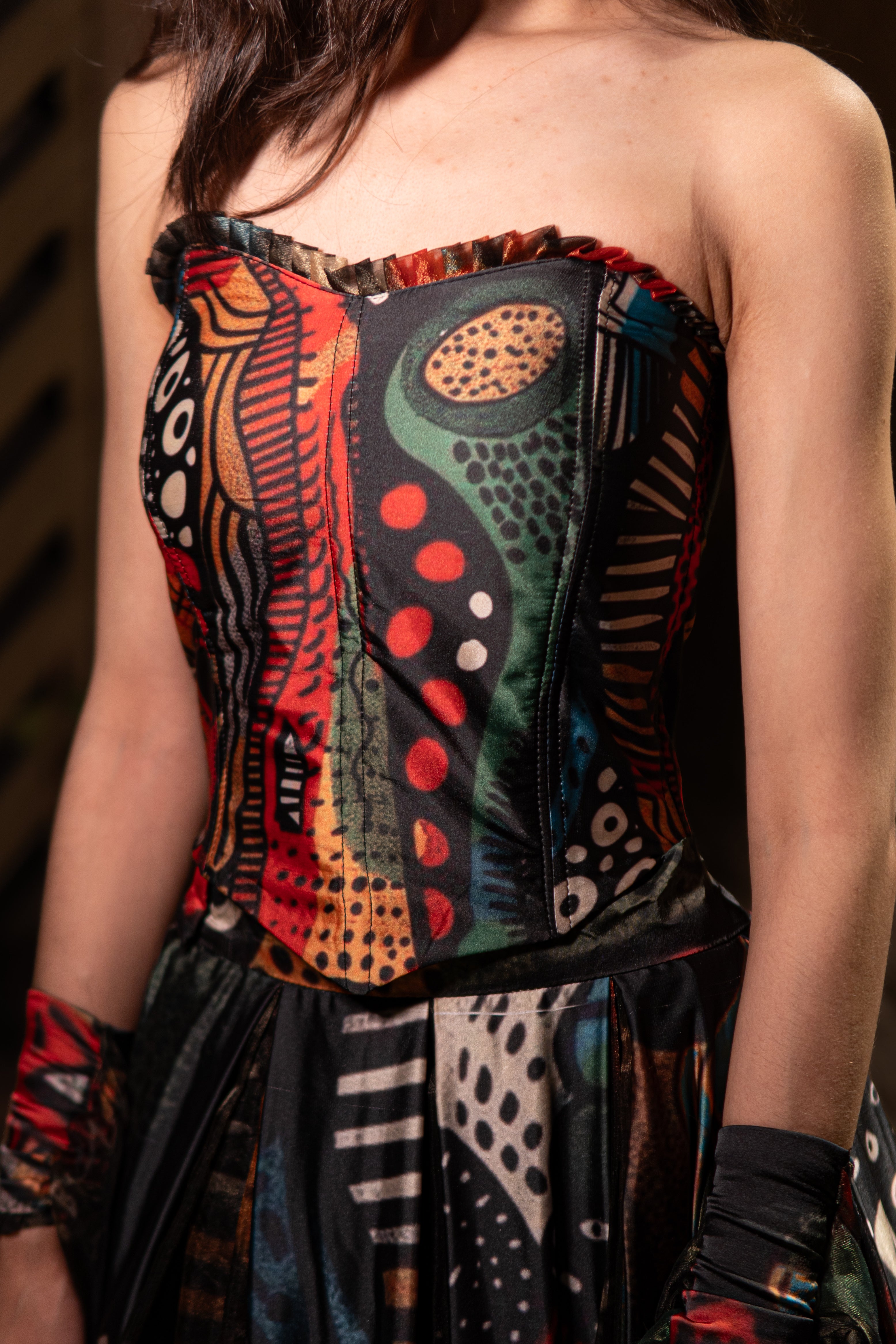 Night ocean corset skirt