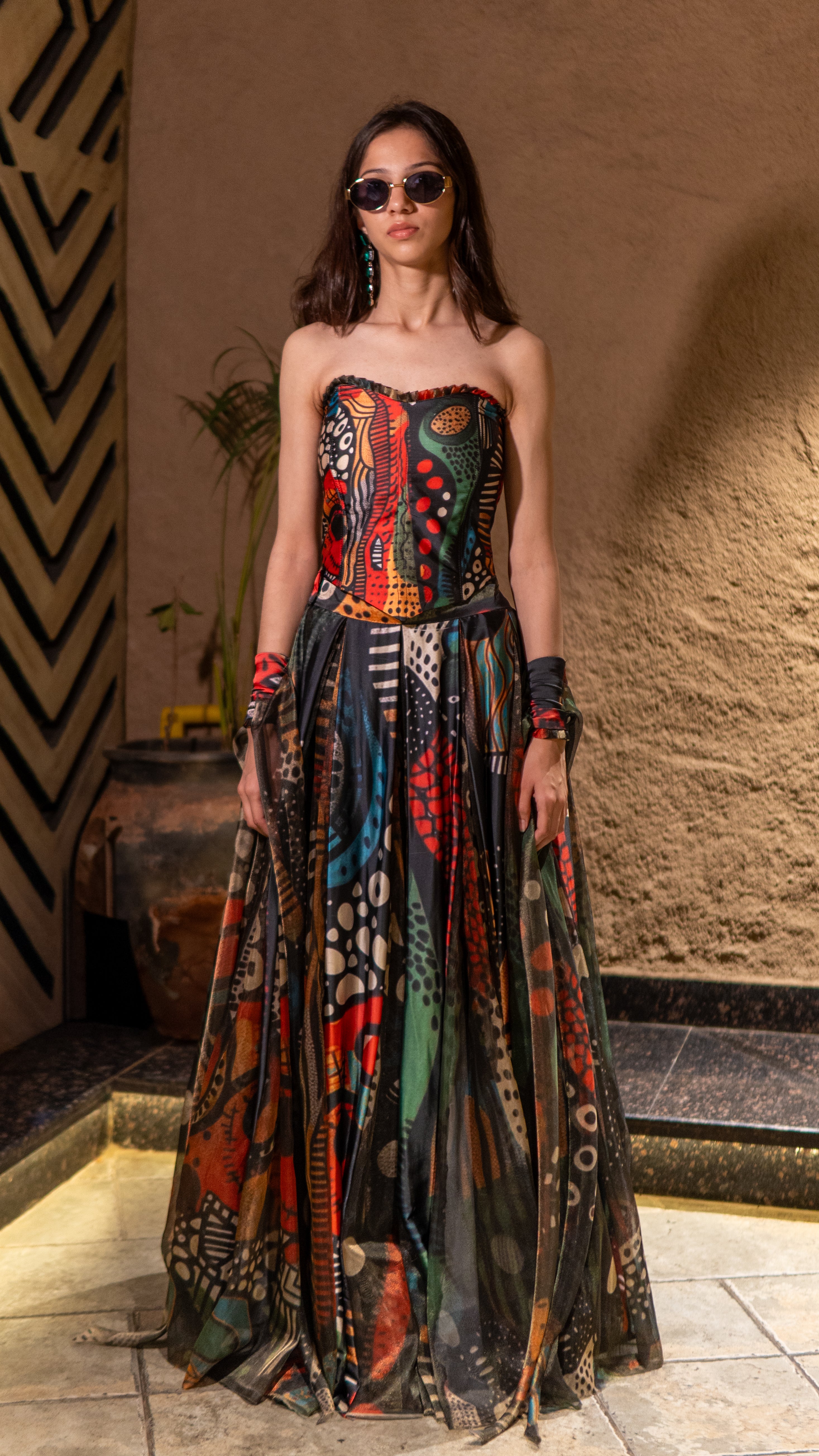 Night ocean corset skirt