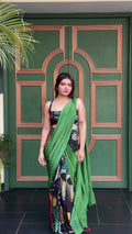 The green mood saree